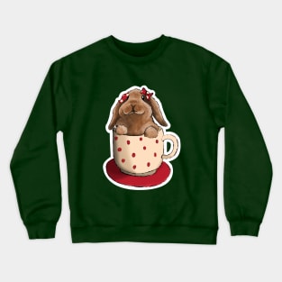 christmas bunny in a mug Crewneck Sweatshirt